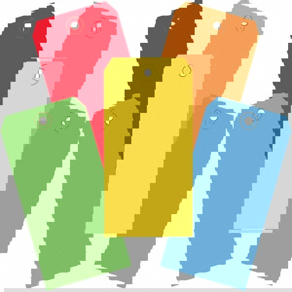 Blank Tag: 4-3/4'' High, Assorted, Synthetic Paper